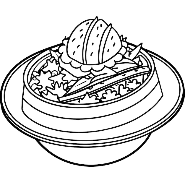 Gyro food outline illustration digital coloring book page line art drawing