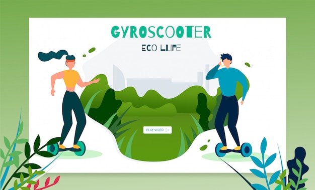 Gyroscooter Eco Life Lettering Banner Template