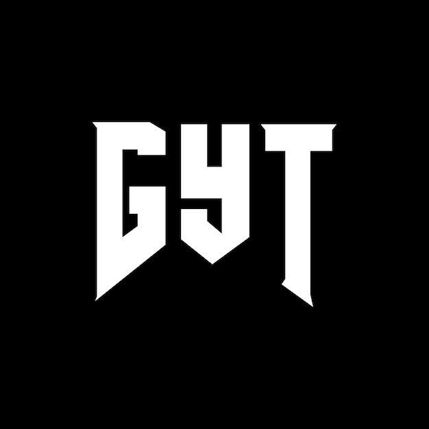 GYTのロゴデザイン 黒と白の色の組み合わせ GYTベクトル GYTデザイン GYTアイコン GYTアルファベット GYTタイポグラフィー ロゴデザイン