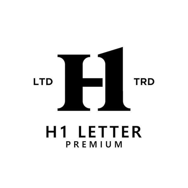 H 1 문자 로고 아이콘 디자인