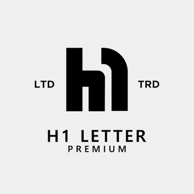 Vector h 1 letter logo icon design