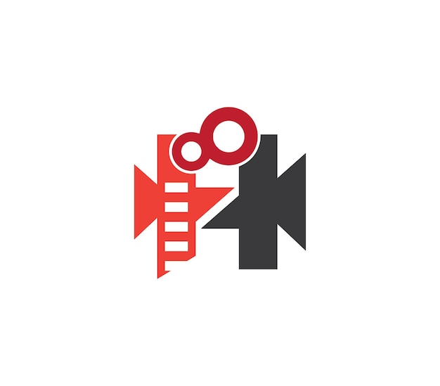 H Алфавит Логотип киноиндустрии Концепция дизайна
