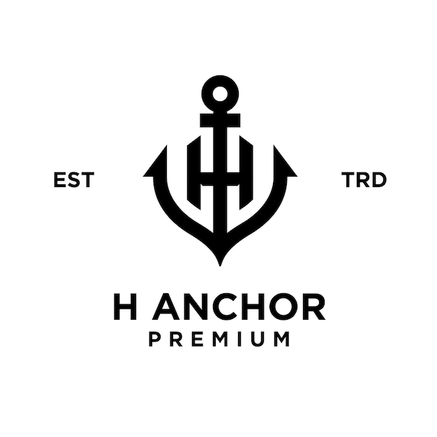 H Anchor letter initiële ontwerp pictogram logo