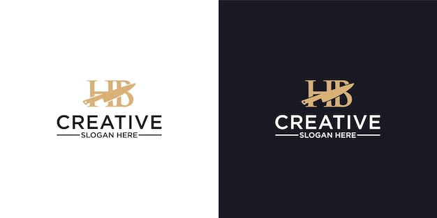 H B logo luxury design