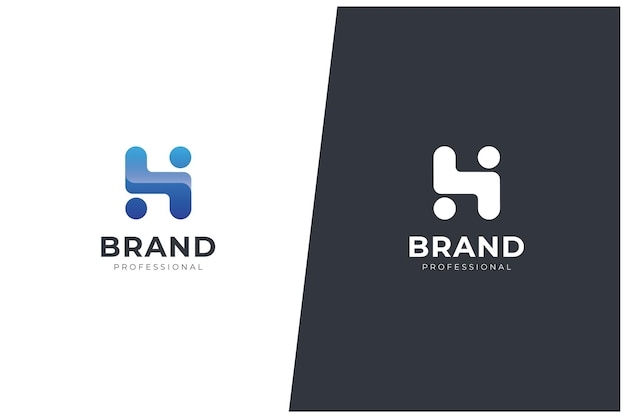 H brief abstracte monogram vector logo