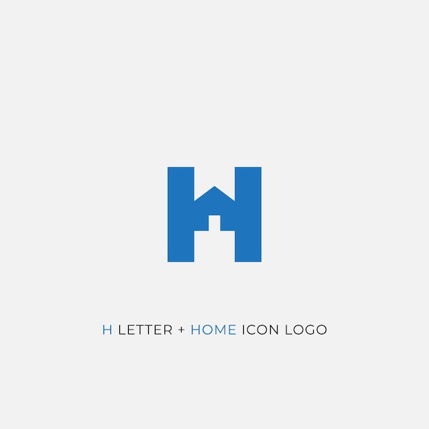 H brief met huis logo pictogrammalplaatje