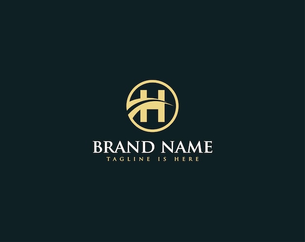 H circle creative logo design template