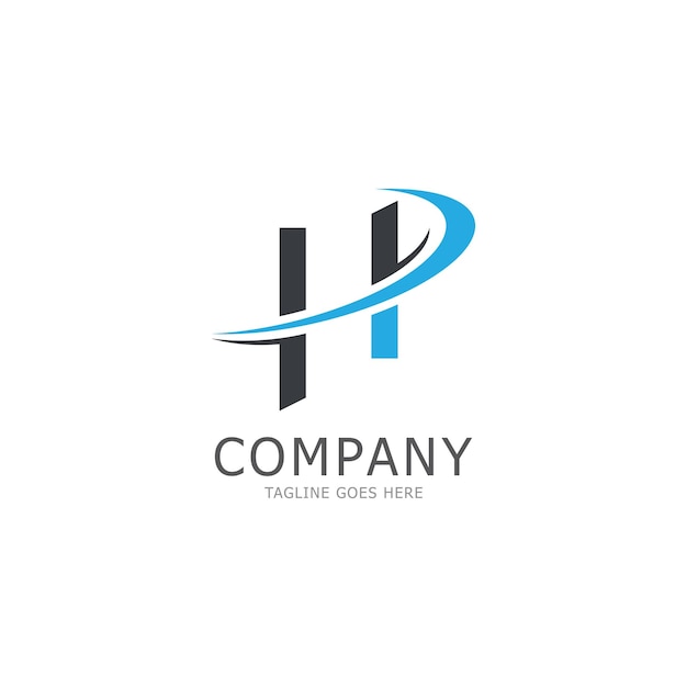 h company h letter logo template vector