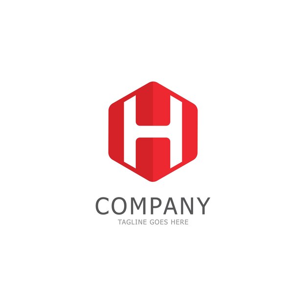 h company h letter logo template vector