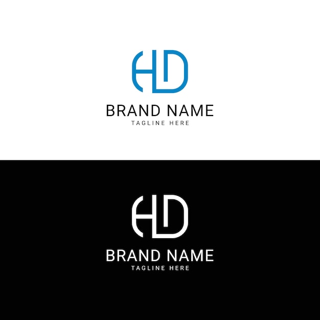 Vector h d letter logo vector design template