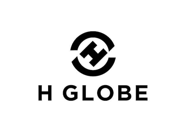 h globe logo design vector illustration