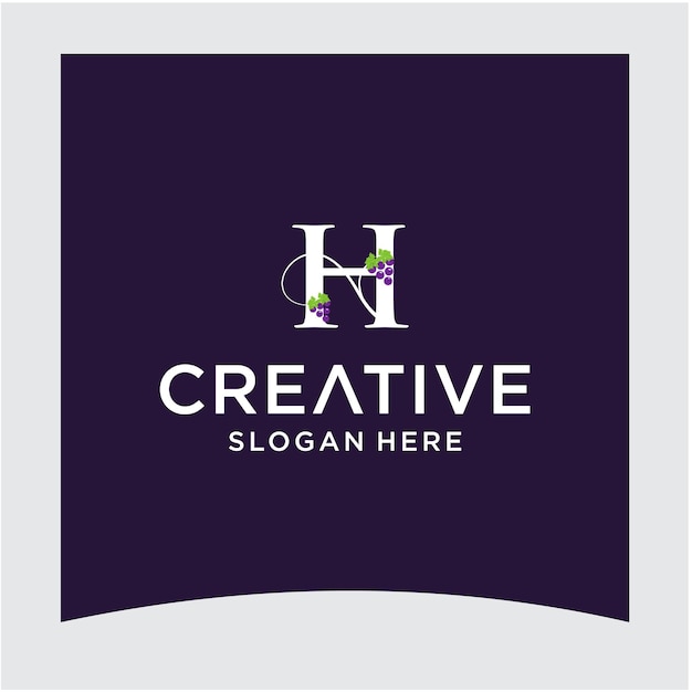 H grape logo design