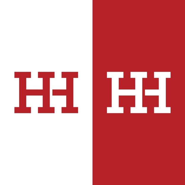 H HH 文字モノグラム初期ロゴ デザイン テンプレート