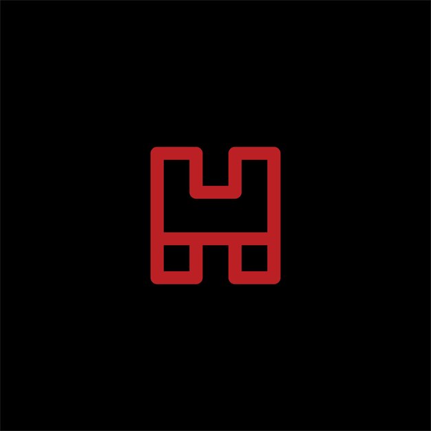 H initial logo design based alphabet icon