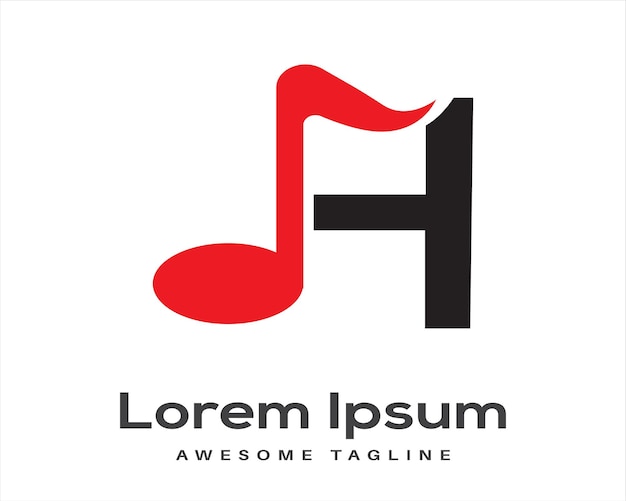 H Latter music Logo Design
