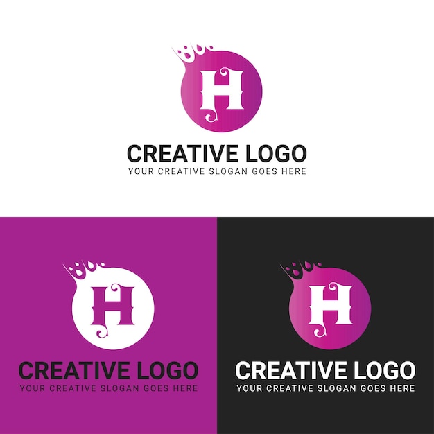 H letter creatieve technologie stijl techy speels modern digitaal elegant initieel een vector logo