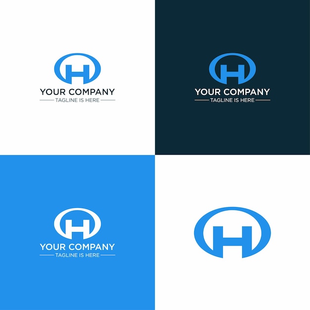 Шаблон креативного логотипа h letter