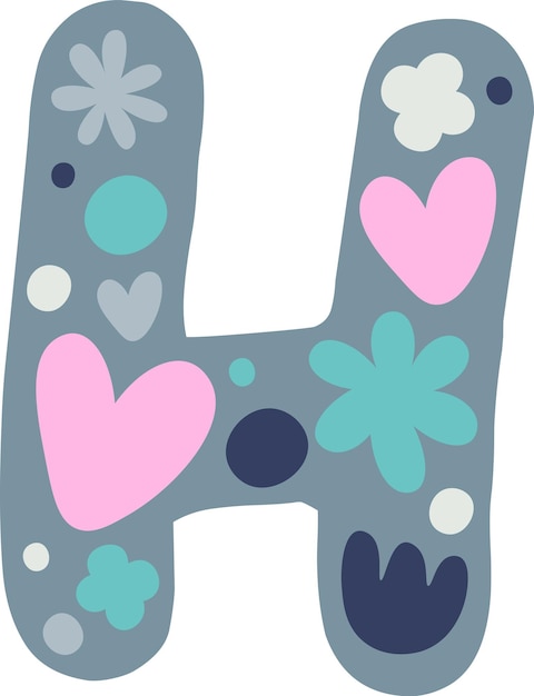 H Letter Floral Alphabet