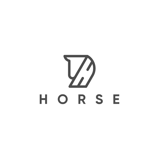 H letter horse head logo design