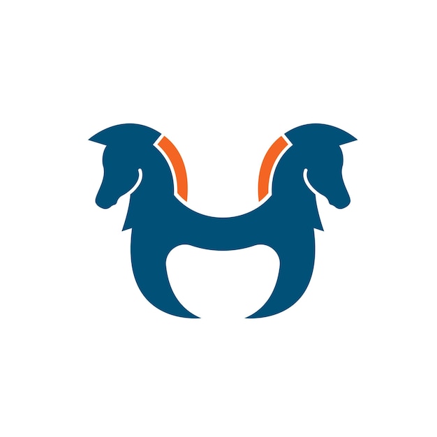 H letter horse icon vector concept design template