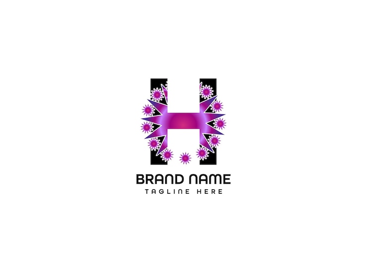 वेक्टर h letter logo design template