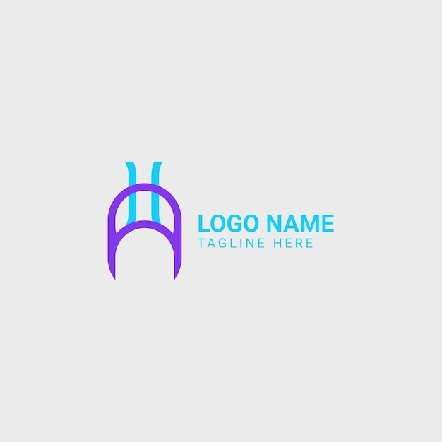 Vector a h letter logo design