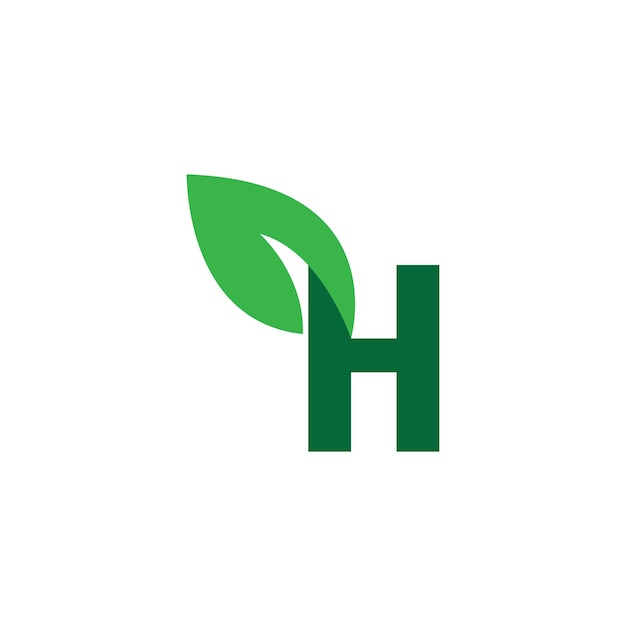 Illustrazione vettoriale del design naturale del logo della lettera h