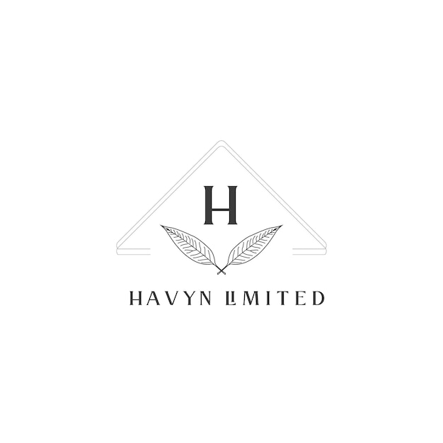 H Letter Logo с креативной цветочной концепцией для компании, бизнеса, красоты, недвижимости Premium векторы