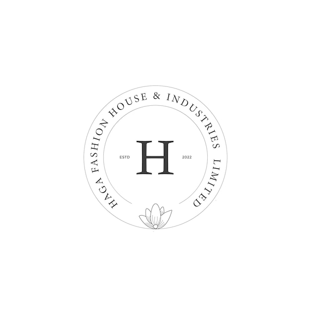 Logo della lettera h con un concetto floreale creativo per il settore immobiliare di bellezza aziendale vettore premium