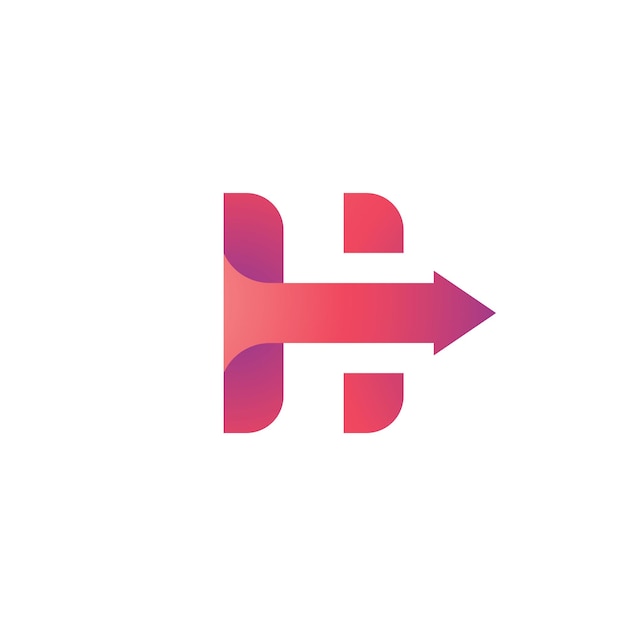 Дизайн логотипа h и шаблон креативные инициалы значка h на основе букв в векторе