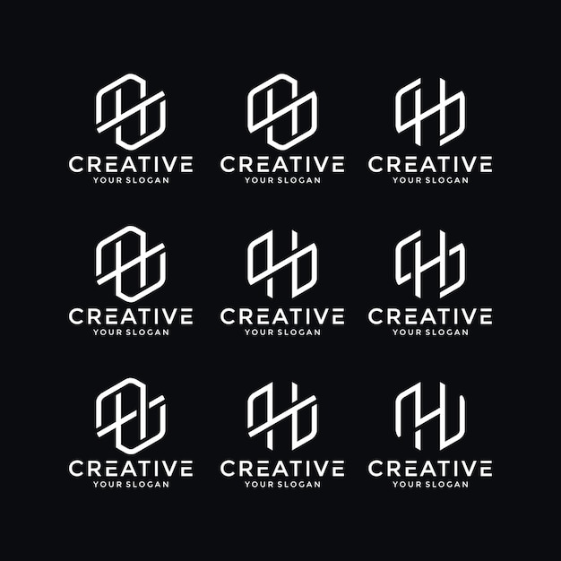 H logo template collection