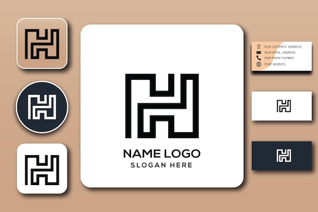 h monogram logo template