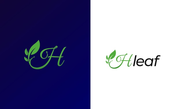 H monogram Logotype For Leaf Inspiration