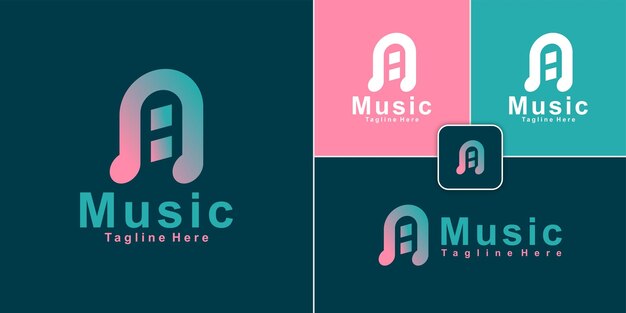 Vector a h music logo