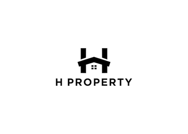 h property logo design vector illustration