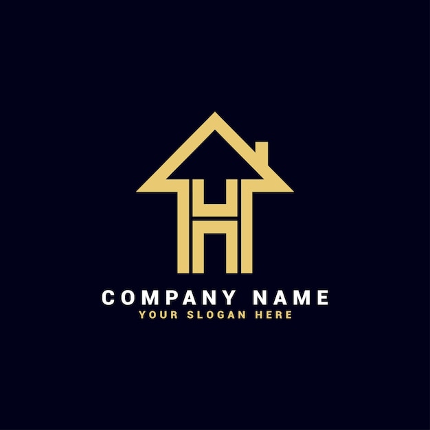 H logo lettera immobiliare, logo h appartamento, logo h casa