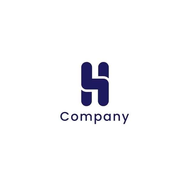 H shape letter logo template