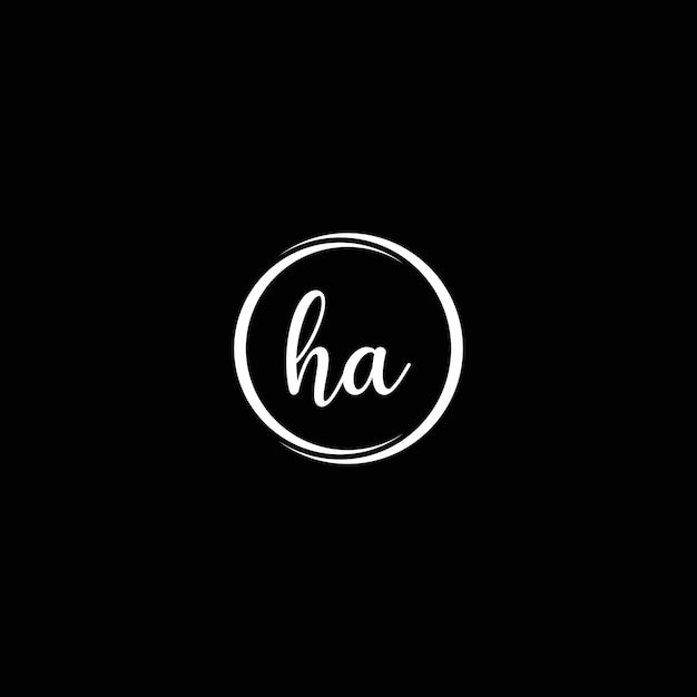 H a simple letter with ring and black background