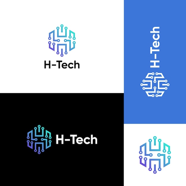 Вектор Концепция логотипа h tech вдохновение логотипа