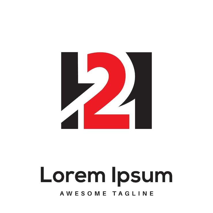 Vector h2 letter initial logo design
