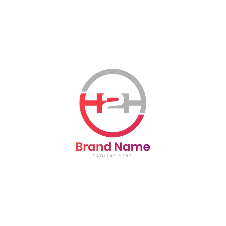 Vector h2h logo design with circle