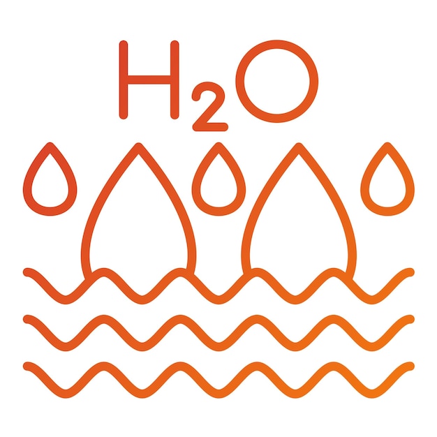 Vector h2o icon stijl