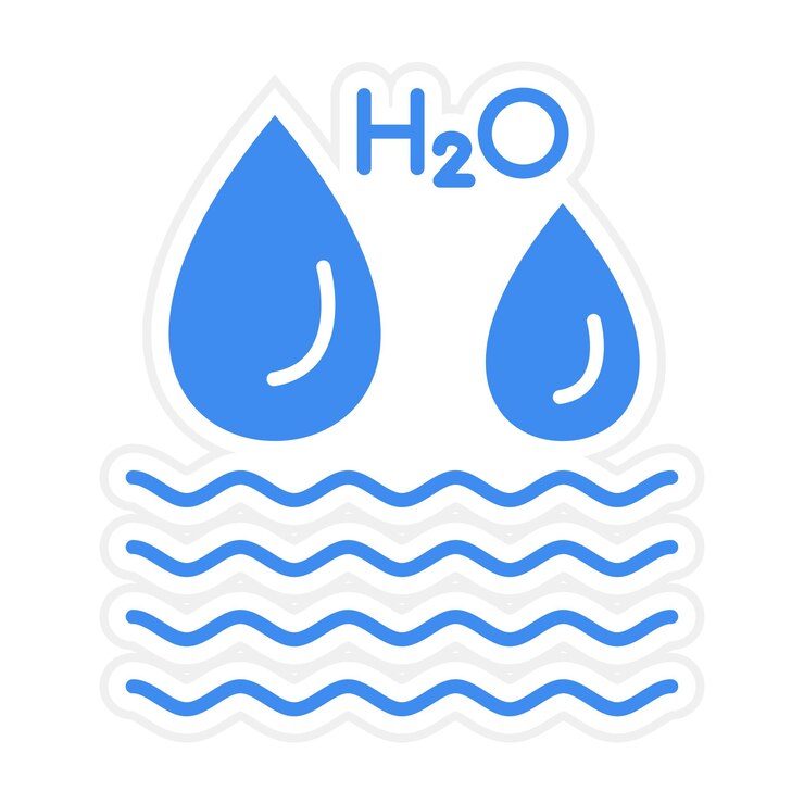 Vector h2o 아이콘 터 이미지는 화학에 사용할 수 있습니다.