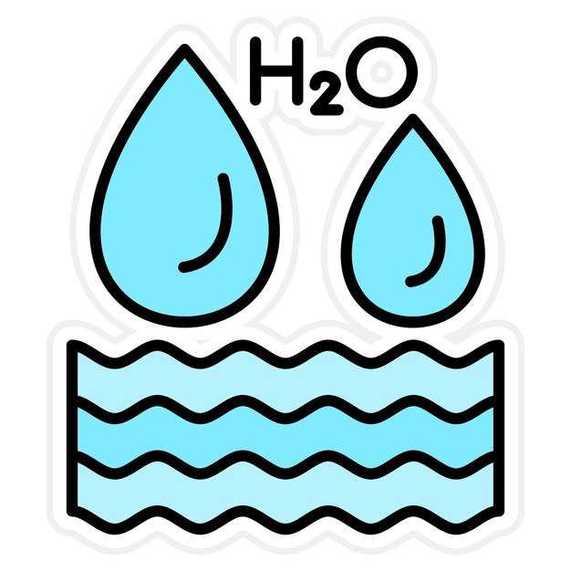 H2O-icon vectorbeeld Kan worden gebruikt voor chemie