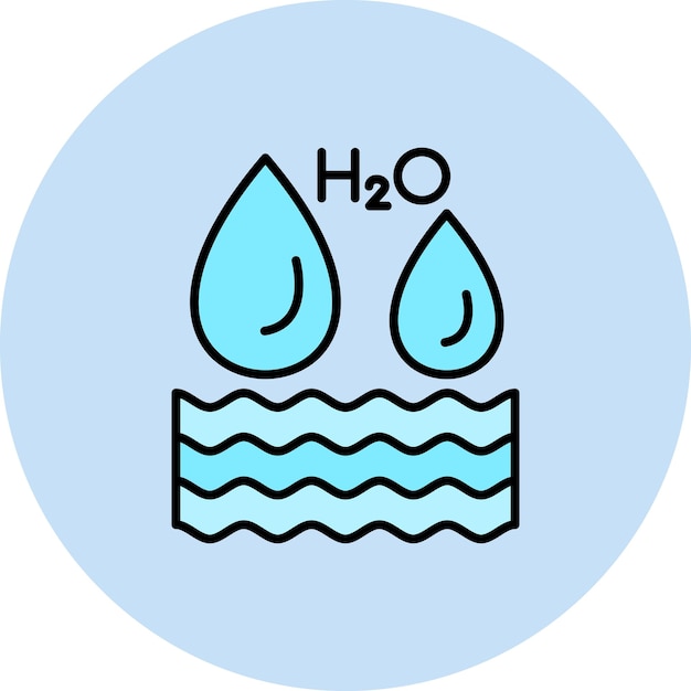 Vector h2o-icon vectorbeeld kan worden gebruikt voor chemie