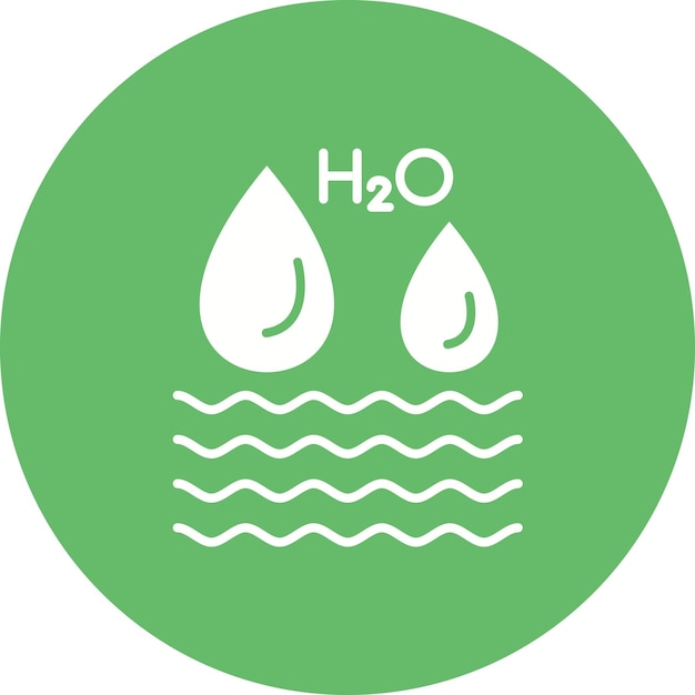 Vector h2o-icon vectorbeeld kan worden gebruikt voor chemie