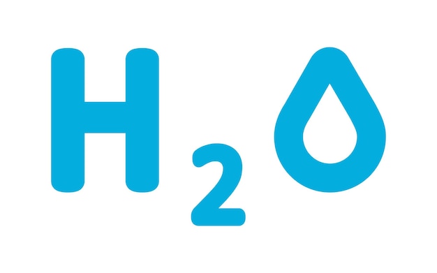 Vector h2o icon water formula illustration symbol hydrogen vector