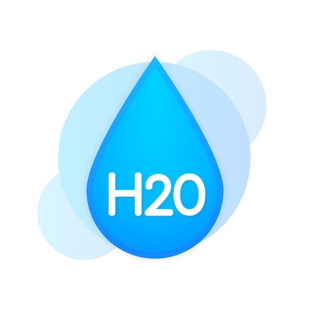 Vector h2o realistic blue a drop water web design vector illustration