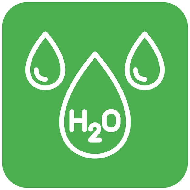 벡터 h2o 터 아이콘 디자인 일러스트레이션