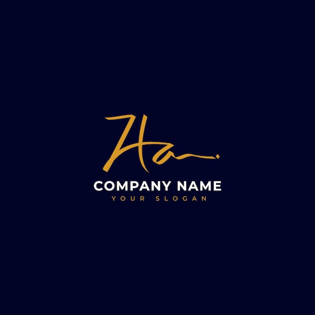 Ha Initial signature logo vector design
